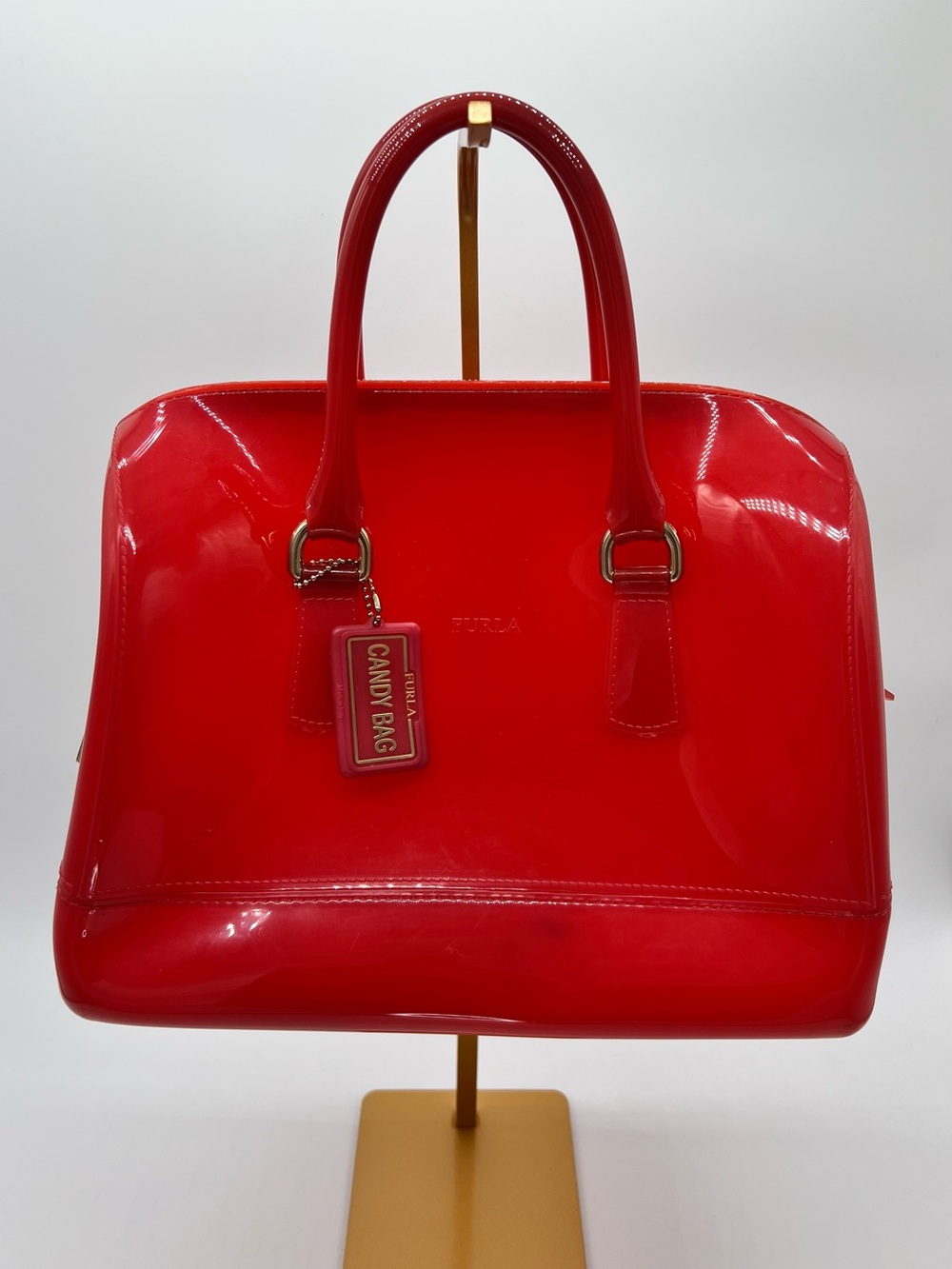Furla Large Light Red Candy Satchel